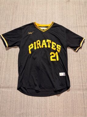NIKE Men's Roberto Clemente #21 Pittsburgh Pirates Cooperstown Jersey Size L